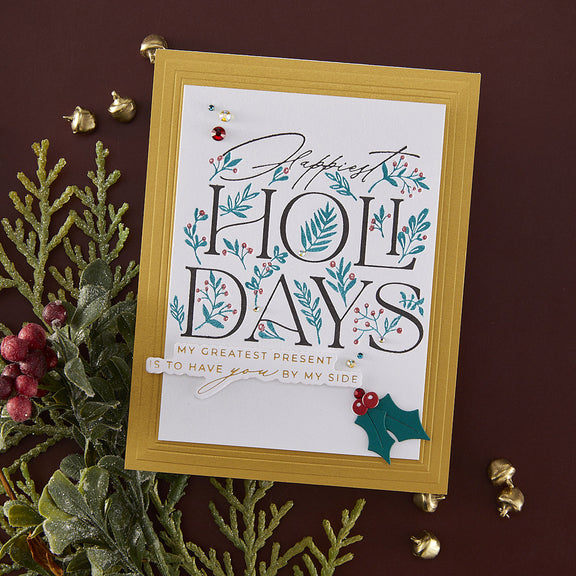 Spellbinders Happiest Holidays Registration Press Plate Set from the City Holiday Collection by Yana Smakula