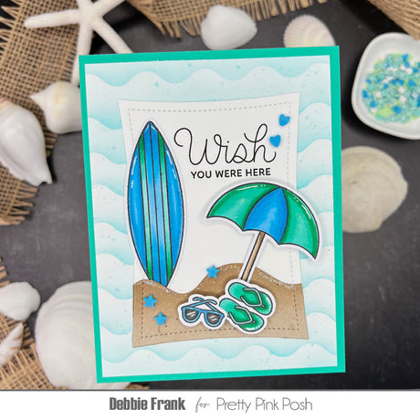 Pretty Pink Posh Waves Edges Stencil