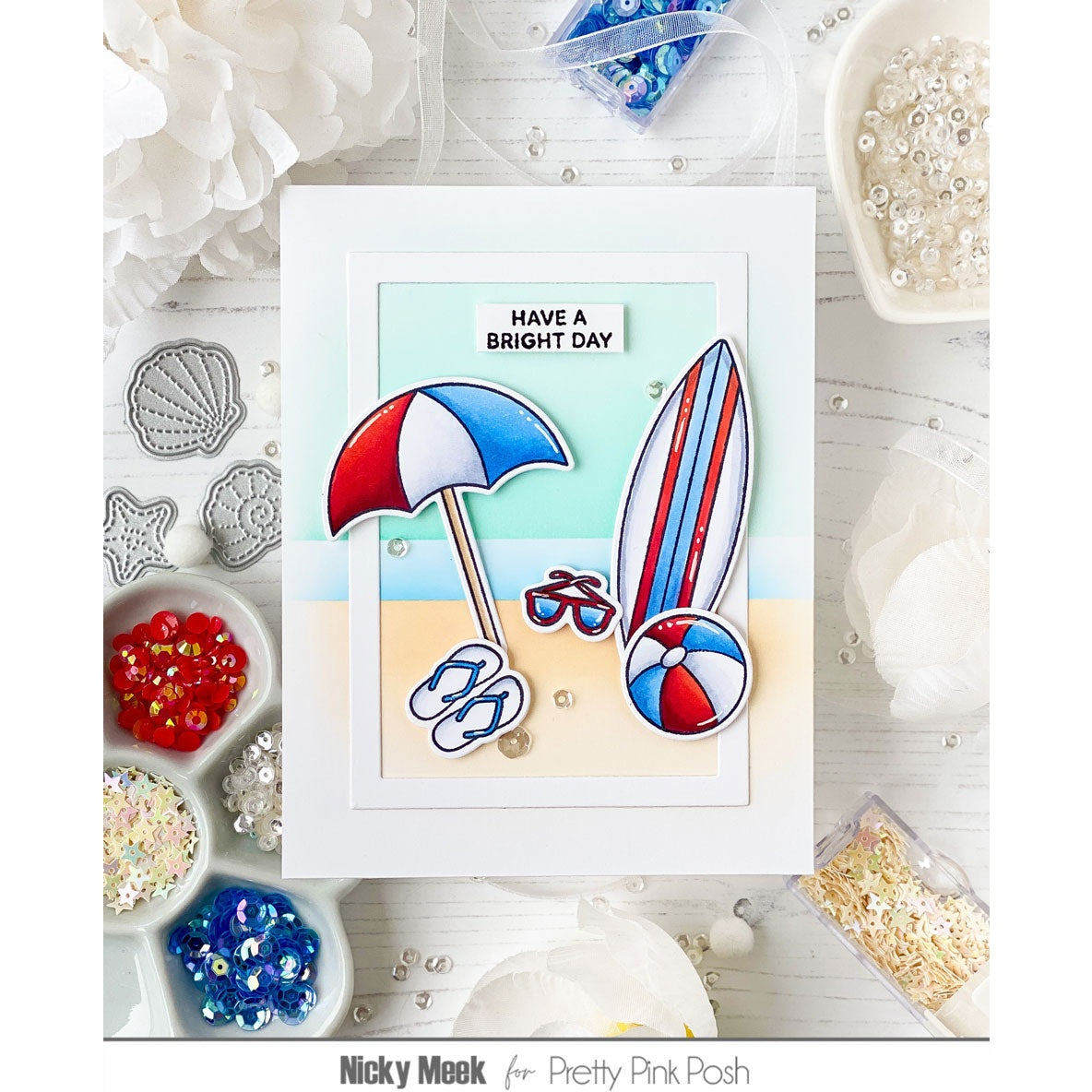 Pretty Pink Posh Beach Fun stamp set