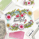 Pinkfresh Studio Berries & Blossoms Stamp, Die, Stencil & Press Plate Bundle