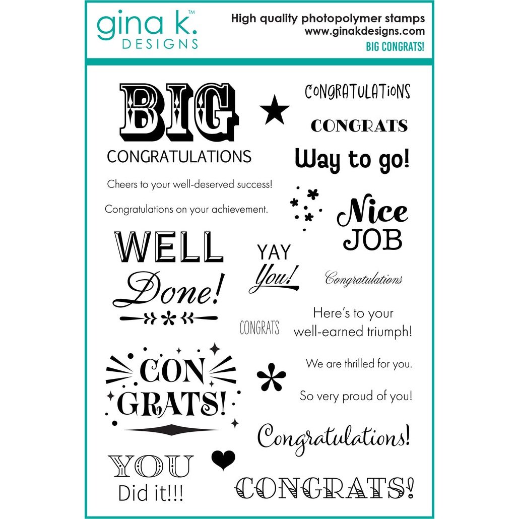 Gina K Designs Big Congrats Stamp Set