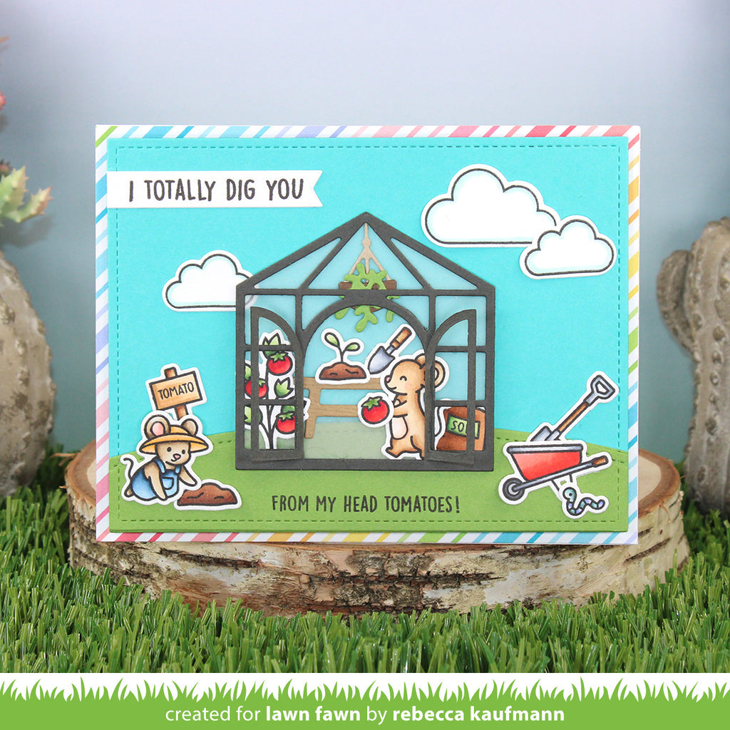 Lawn Fawn Veggie Happy Stamp and Die Set Bundle