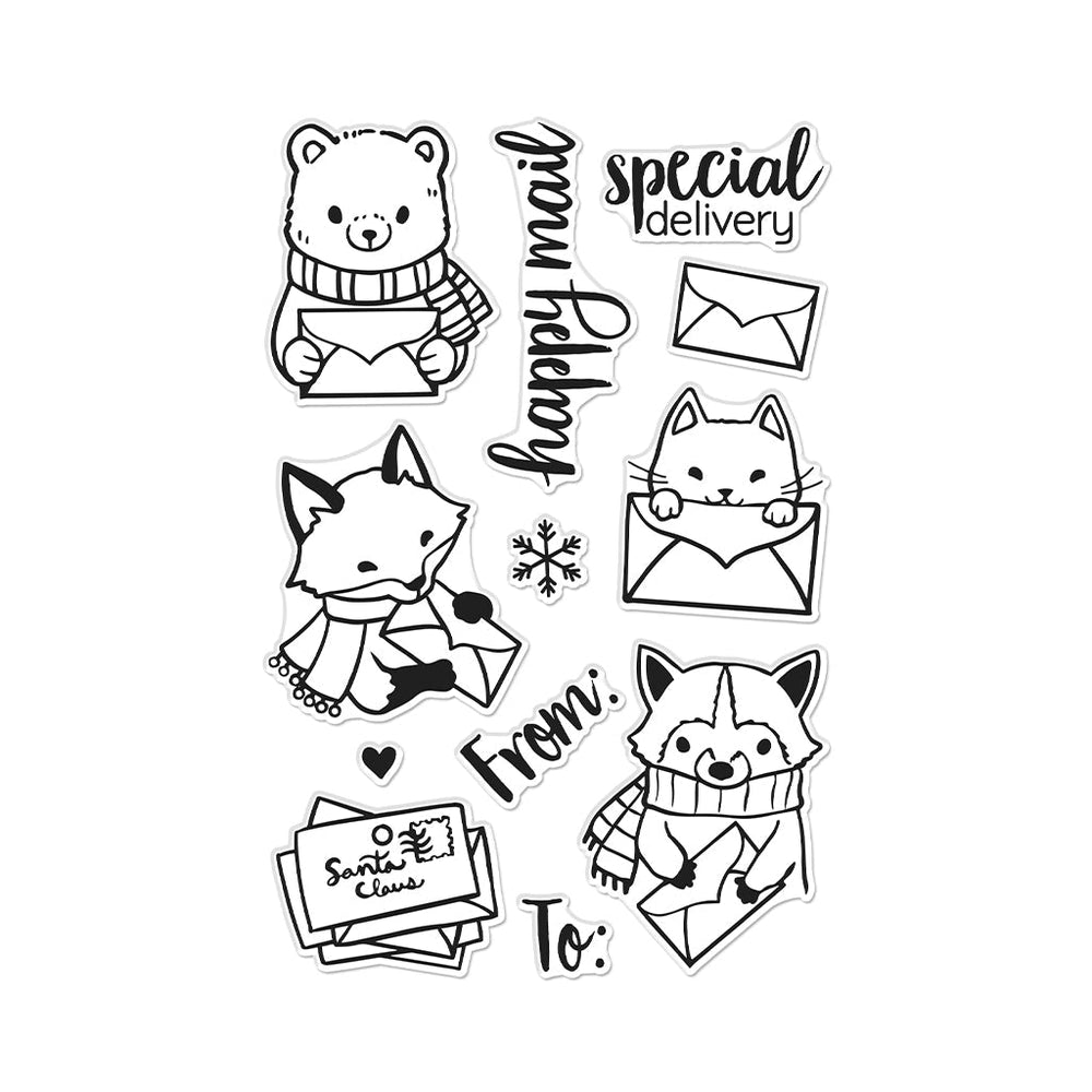 Hero Arts Winter Mail Critters Stamp Set