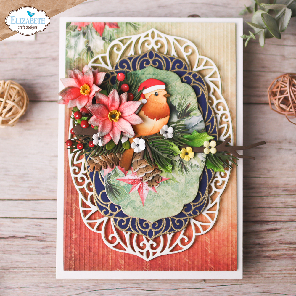 Elizabeth Craft Designs Festive Holly Sentiments