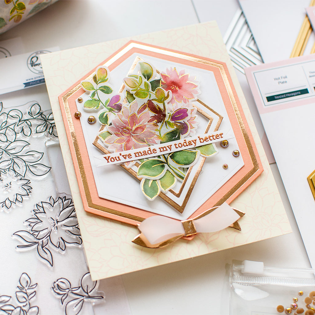 Pinkfresh Studio Nested Hexagons Hot Foil Plates & Die Set