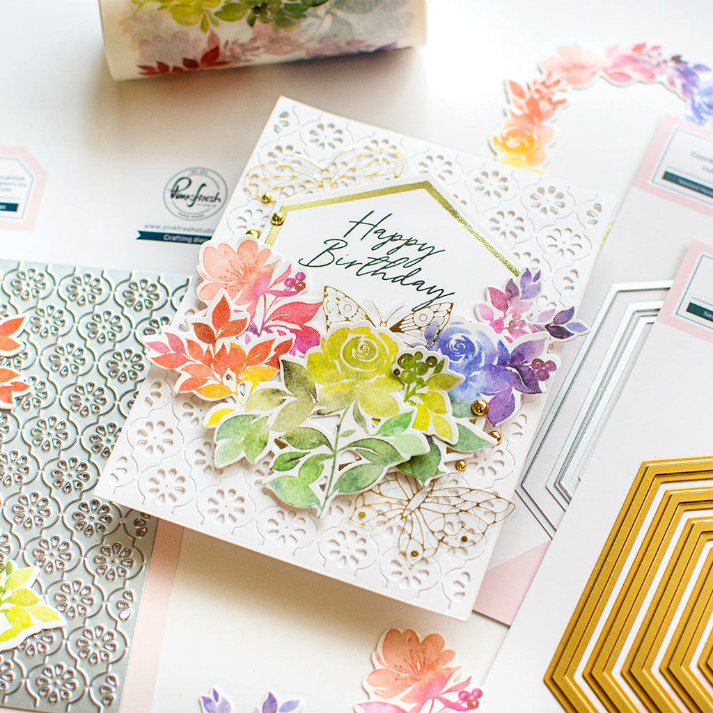 Pinkfresh Studio Nested Hexagons Hot Foil Plates & Die Set