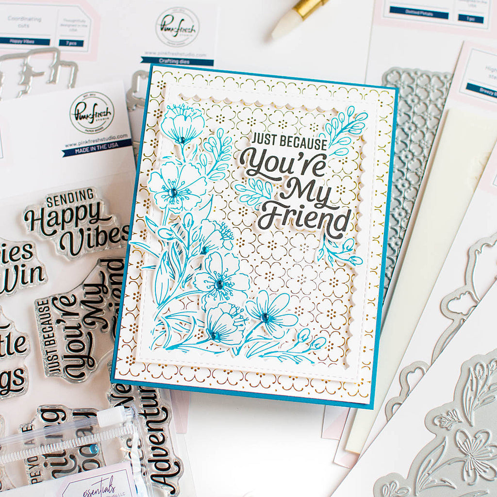 Pinkfresh Studio Happy Vibes Stamp & Die Set Bundle