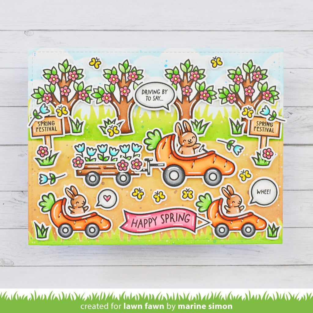 Lawn Fawn Carrot 'Bout You Banner Add-on Stamp and Die Set Bundle