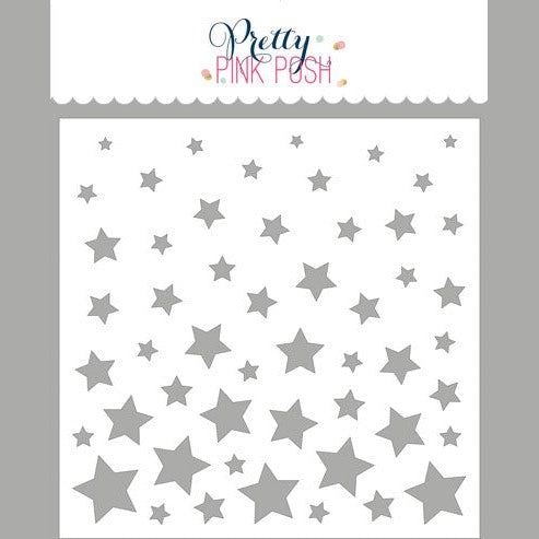 Pretty Pink Posh Cascading Stars Stencil