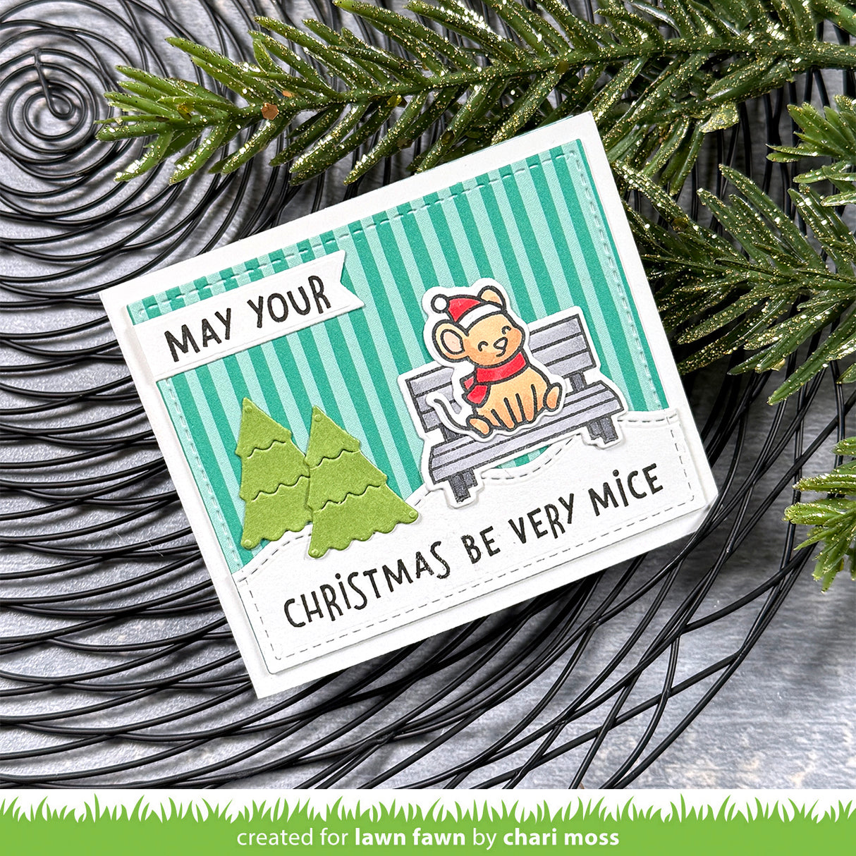 Lawn Fawn caroling mice