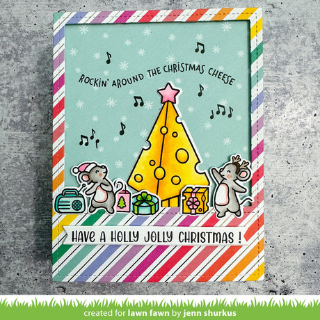 Lawn Fawn Cheesy Christmas Add-on Stamp, Die & Stencil Bundle