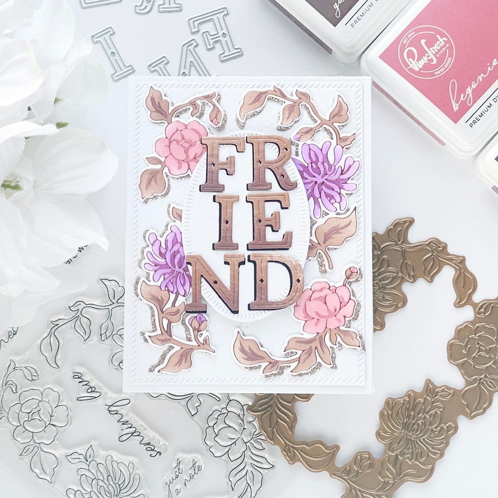 Pinkfresh Studio Best Wishes Stamp, Die, Stencil & Hot Foil Bundle