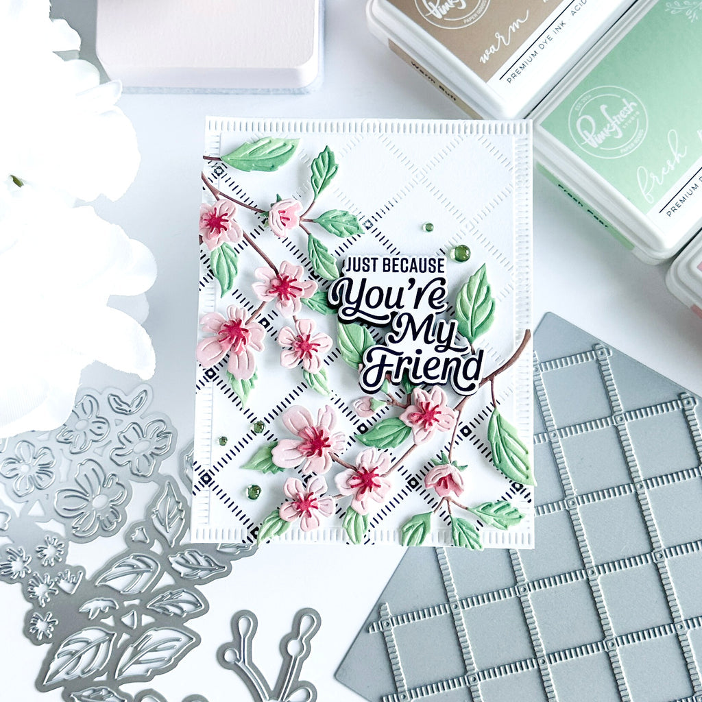 Pinkfresh Studio Cherry Blossoms Die & Stencil Bundle