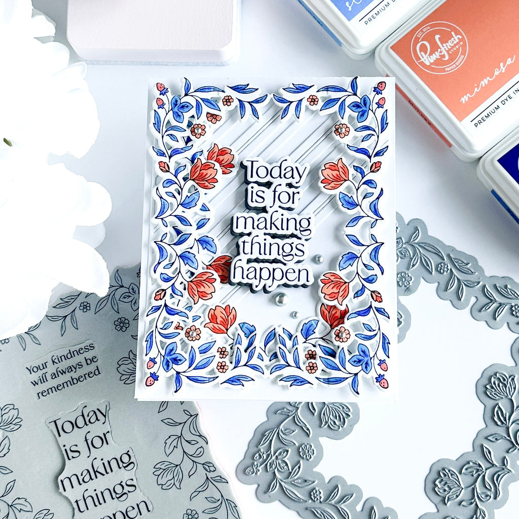 Pinkfresh Studio Making Things Happen Stamp, Die, Stencil & Press Plate Bundle