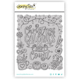 Honey Bee Christmas Calories Rubber Cling Background Stamp Set