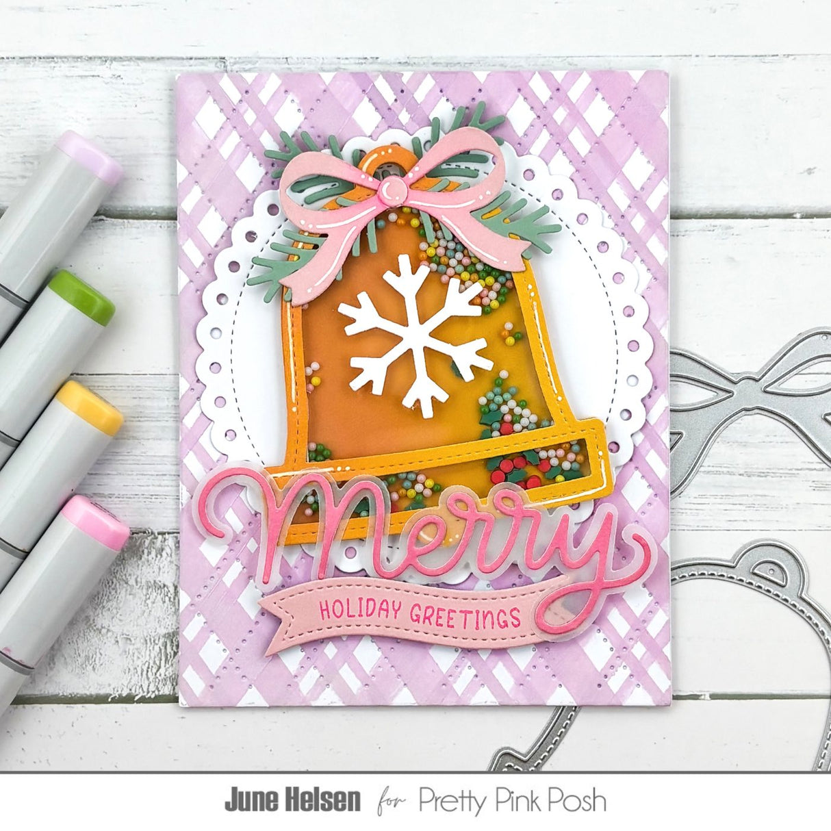 Pretty Pink Posh Christmas Bell Shaker