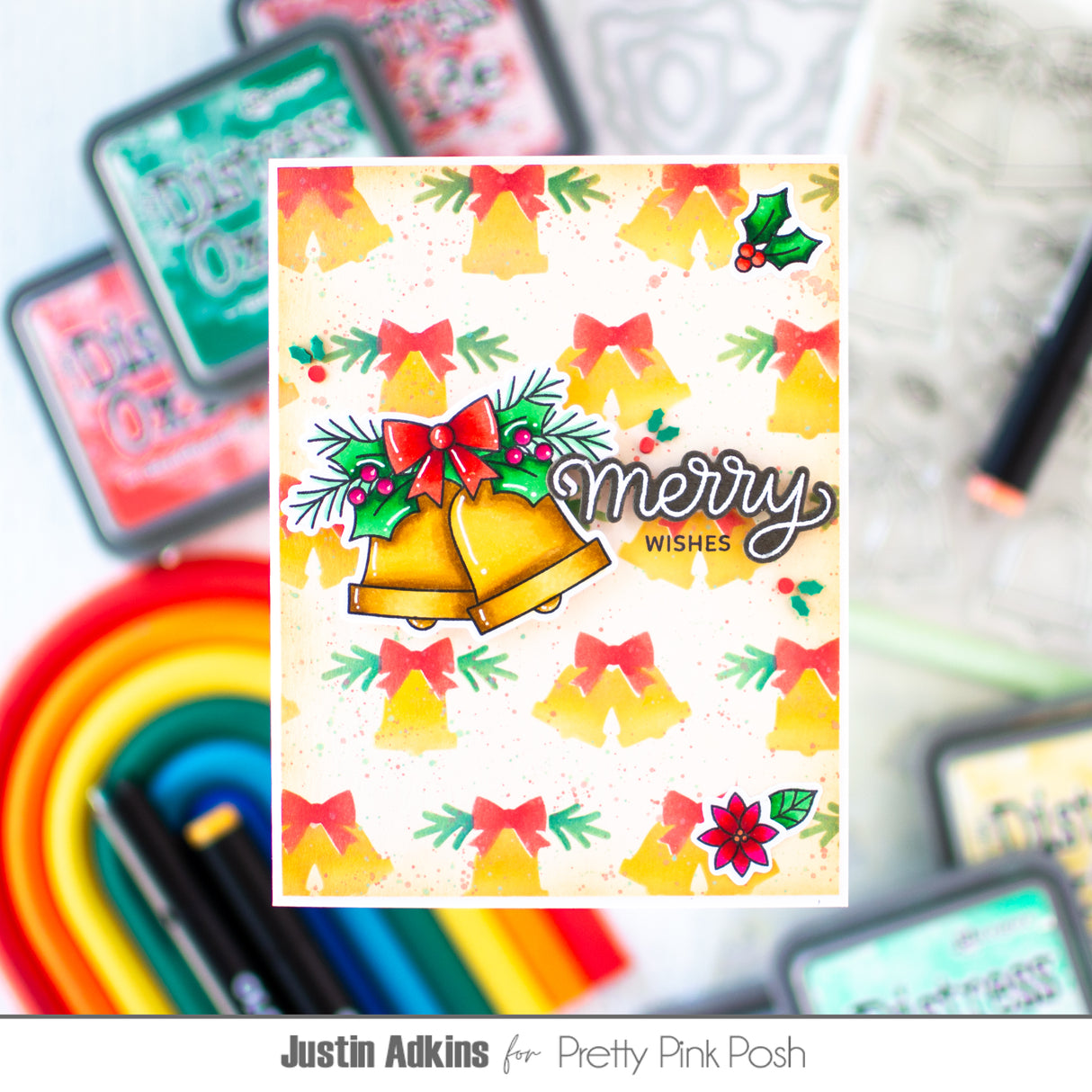 Pretty Pink Posh Christmas Bells stamp set