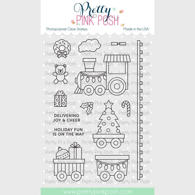 Pretty Pink Posh Christmas Train stamp set