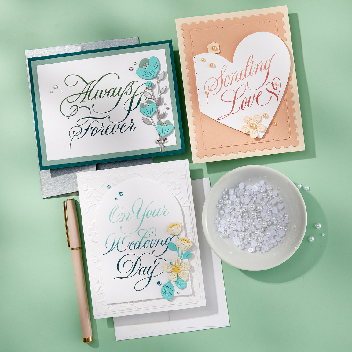 Spellbinders Copperplate Always & Forever BetterPress Plate - Copperplate On Your Wedding Day Collection - Paul Antonio