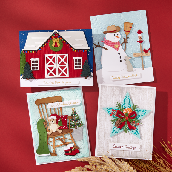 Spellbinders Barn Star Wreath Etched Dies from the Country Christmas Collection by Annie Williams