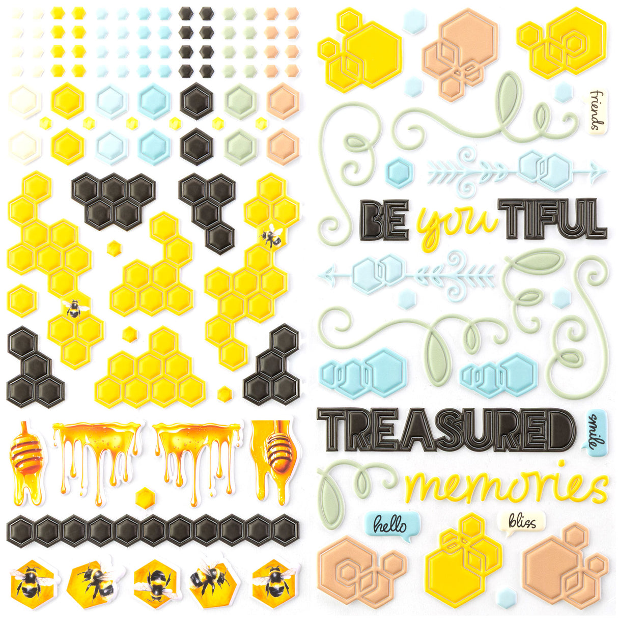 49 & Market Botanical Buzz Collection Puffy Stickers
