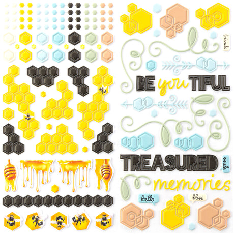49 & Market Botanical Buzz Collection Puffy Stickers