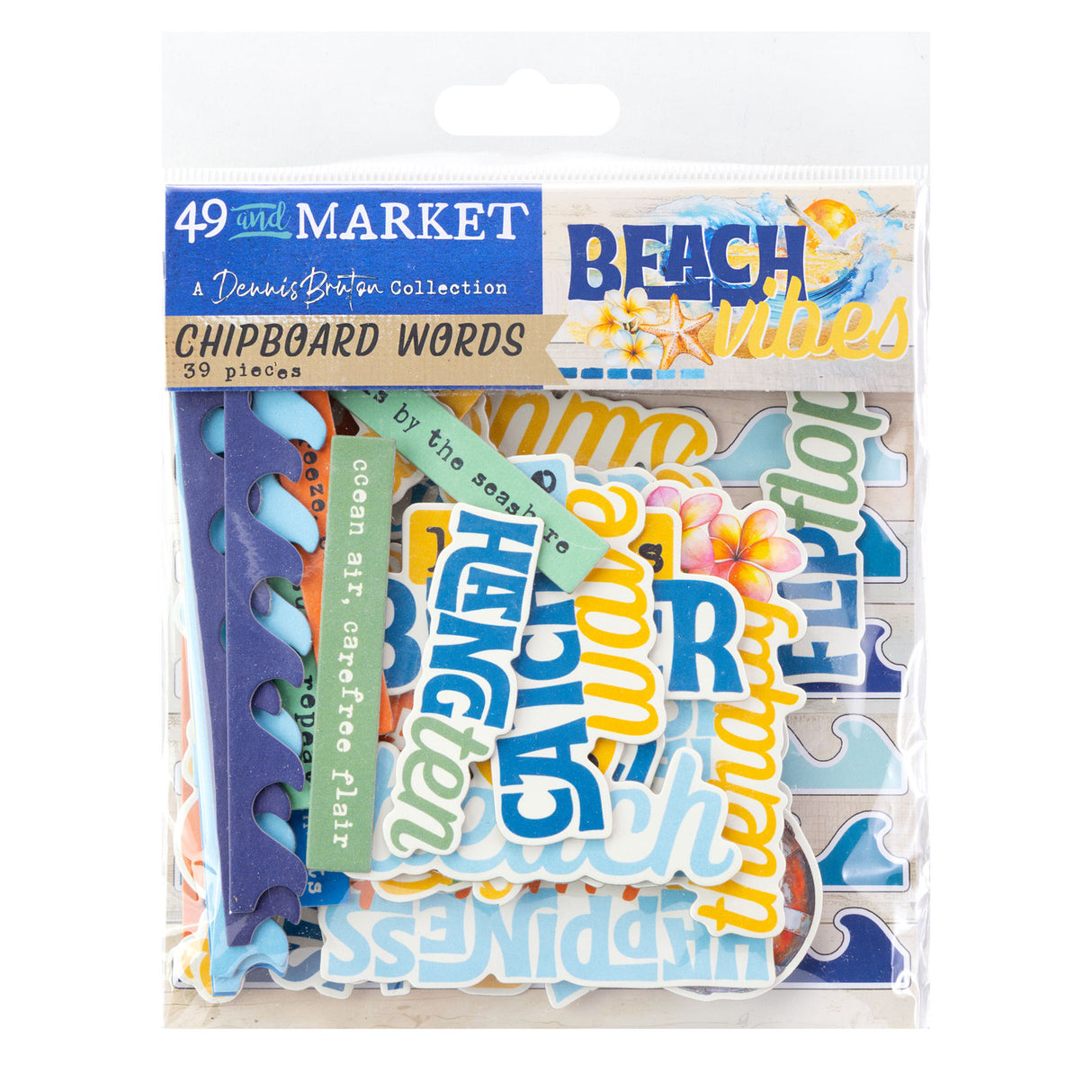 49 and Market Beach Vibes Collection Chipboard Set