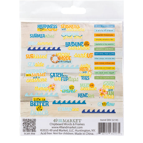 49 and Market Beach Vibes Collection Chipboard Set