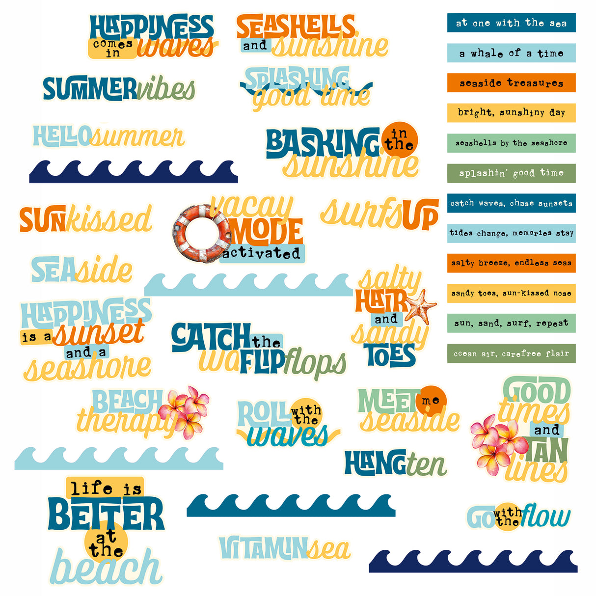 49 and Market Beach Vibes Collection Chipboard Set