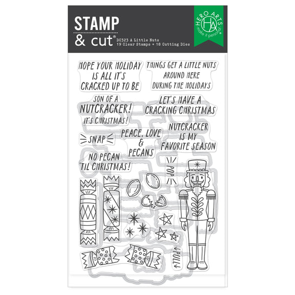 Hero Arts A Little Nuts Stamp & Cut Set from the Crackin' Christmas Collection