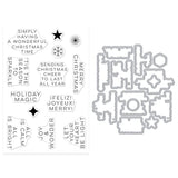 Spellbinders Hero Arts Modern Holiday Greetings Stamp & Cut Set from the Very Merry Collection