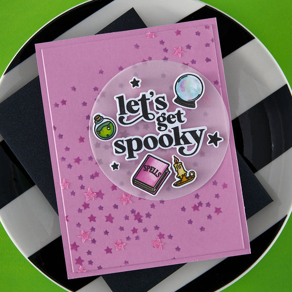 Spellbinders Hero Arts Color Layering Scattered Stars Stencils from the Hocus Pocus Collection