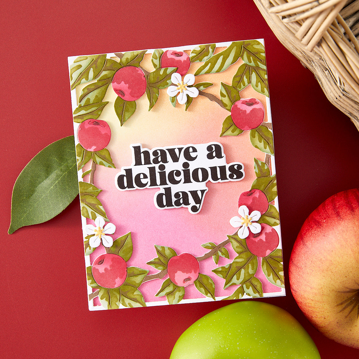 Spellbinders Hero Arts Apple Frame Die & Stencil Bundle from the I Pick You Collection