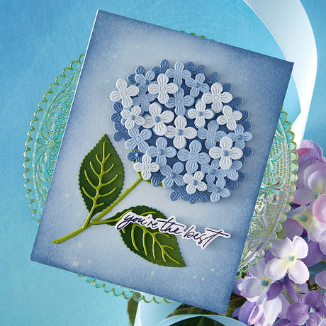 Hero Arts Layered Hydrangea Etched Dies from the Seaside Blooms Collection