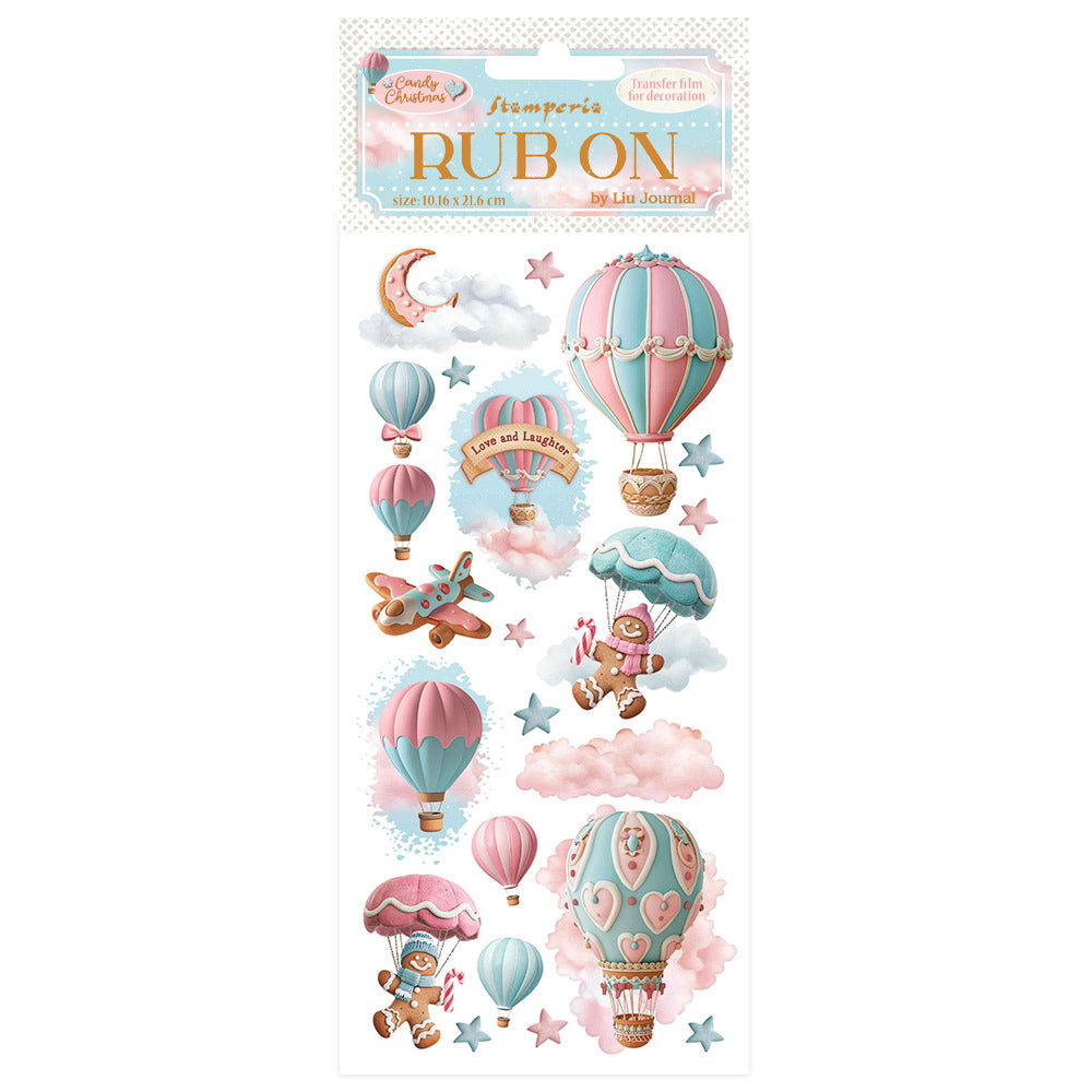 *COMING SOON* Stamperia Candy Christmas Hot-Air Balloons Rub-ons from the Candy Christmas Collection