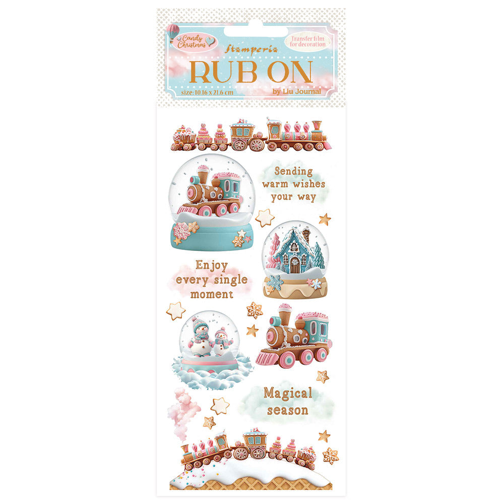 Stamperia Candy Christmas Snowglobes Rub-ons from the Candy Christmas Collection