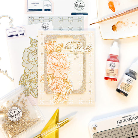 Pinkfresh Studio Beautiful Roses Press Plate & Die Set Bundle