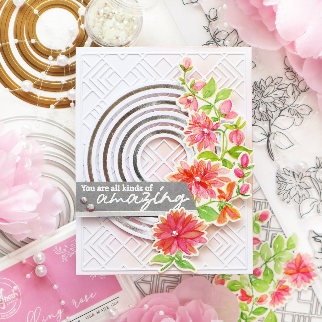 Pinkfresh Studio Nested Circles Hot Foil Plates and Die Set Bundle