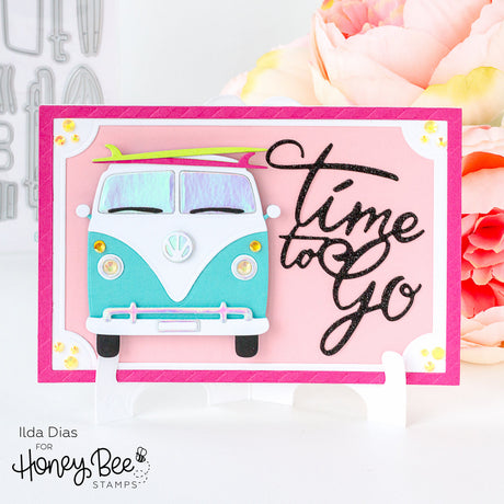 Honey Bee Stamps Time To Go Postcard - Honey Cut