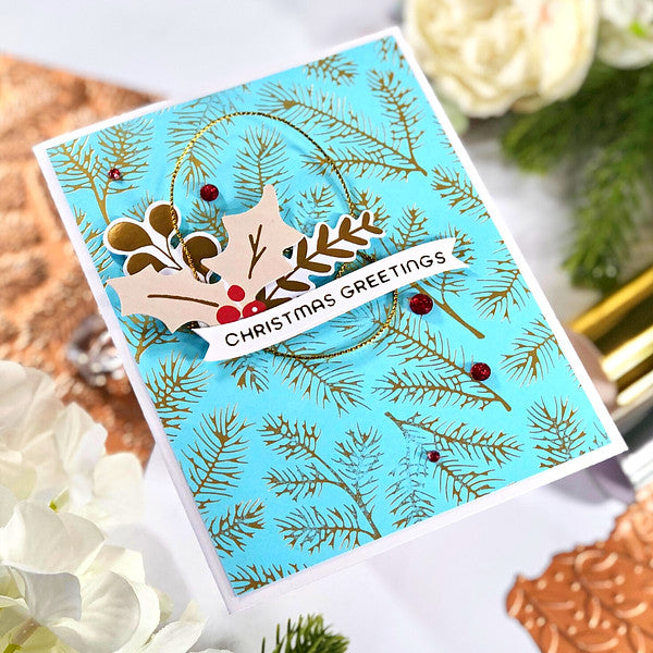 Spellbinders Pine Sprays Hot Foil Plate - Glimmer for the Holidays Collection