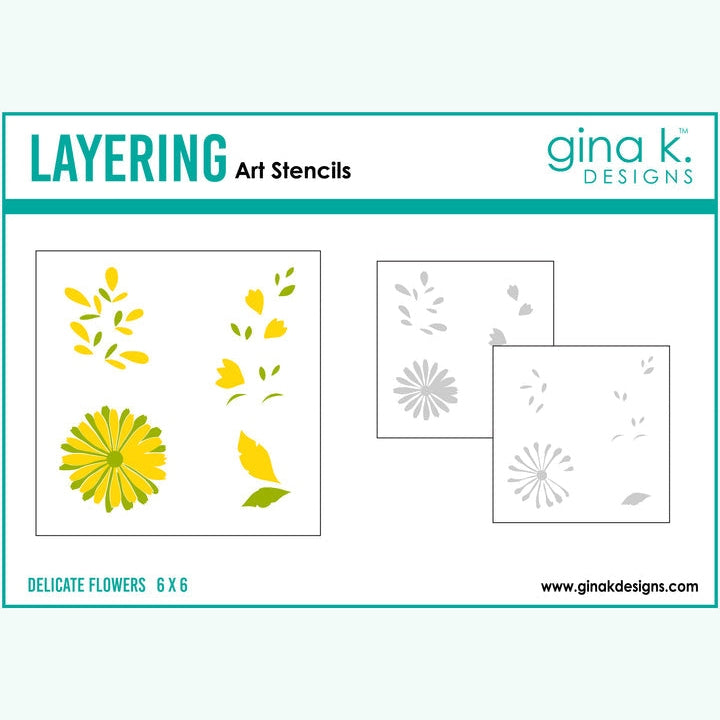 Gina K Designs Stencil - Delicate Flowers