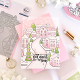 Pinkfresh Studio Holiday Greetings Sentiments Stamp, Die & Press Plate Bundle