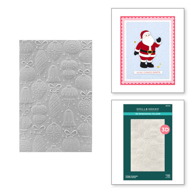Spellbinders Vintage Ornaments 3D Embossing Folder - Classic Christmas Collection