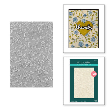 Spellbinders Flowers & Foliage 3D Embossing Folder - From the Garden Collection by Wendy Vecchi
