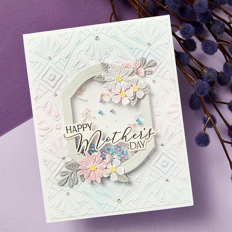 Spellbinders Luxe Backdrop and Border 3D Emboss & Cut Folder - Mirrored Arch Collection