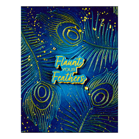 Spellbinders Feather Flourish 3D Embossing Folder - Peacock Paradise Collection