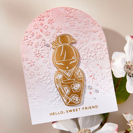 Spellbinders Floral Fans 3D Embossing Folder from the Spring in Kyoto Collection by Alex Syberia Designs