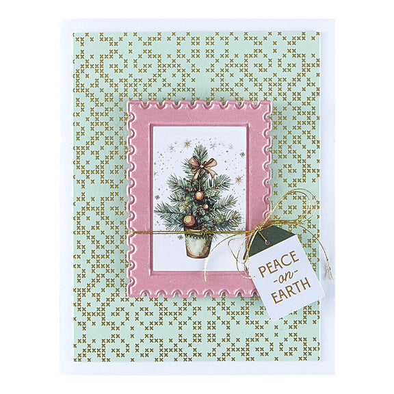 Spellbinders Postage Stamps 3D Emboss & Cut Folder from the Holiday Magic Collection