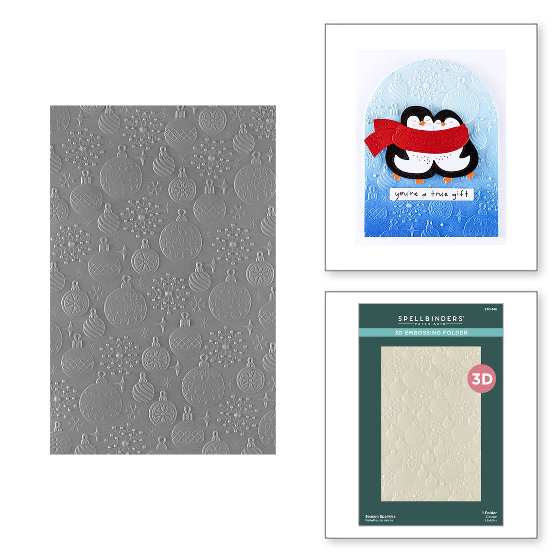 Spellbinders Season Sparkles 3D Embossing Folder from the Merry Mischief Collection