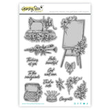 Honey Bee Stamps Floral Easel - 6x8 Rubber Cling Stamp